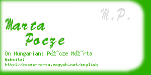 marta pocze business card